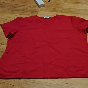 XL women's red scrub top
